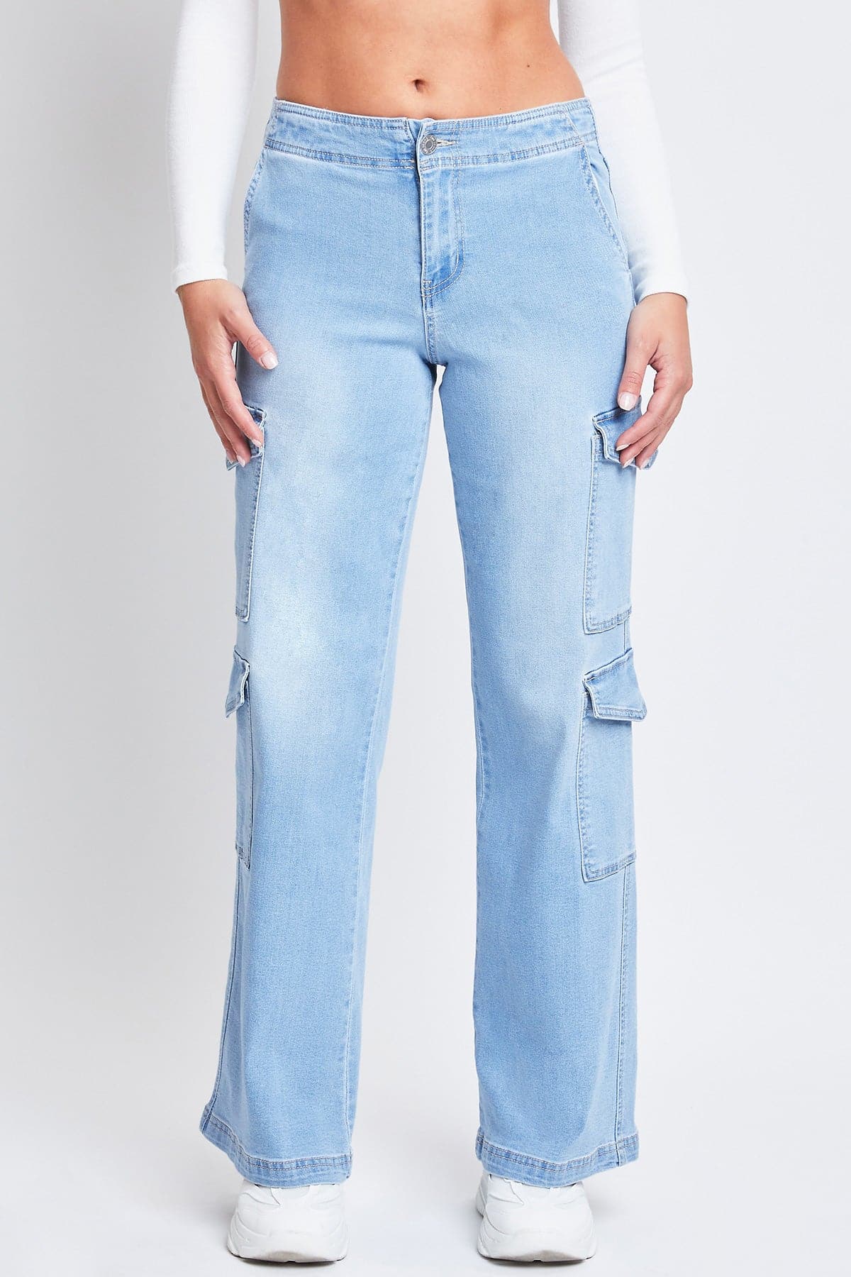 Women’s Wide Leg Double Cargo Jeans from YMI JEANS