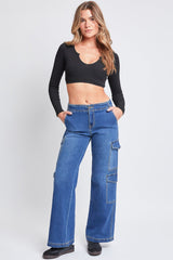 Women’s Wide Leg Double Cargo Jeans from YMI JEANS