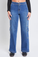 Women’s Wide Leg Double Cargo Jeans from YMI JEANS