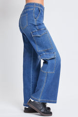 Women’s Wide Leg Double Cargo Jeans from YMI JEANS