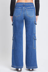 Women’s Wide Leg Double Cargo Jeans from YMI JEANS