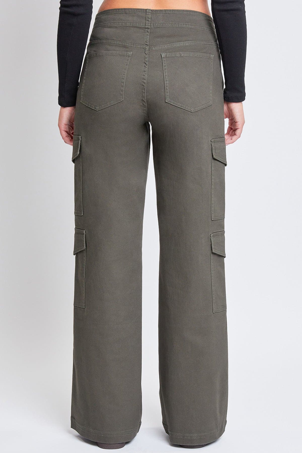 Women's High Rise Double Pocket Wide Leg Cargo Pants from YMI JEANS