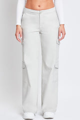 Women's High Rise Double Pocket Wide Leg Cargo Pants from YMI JEANS