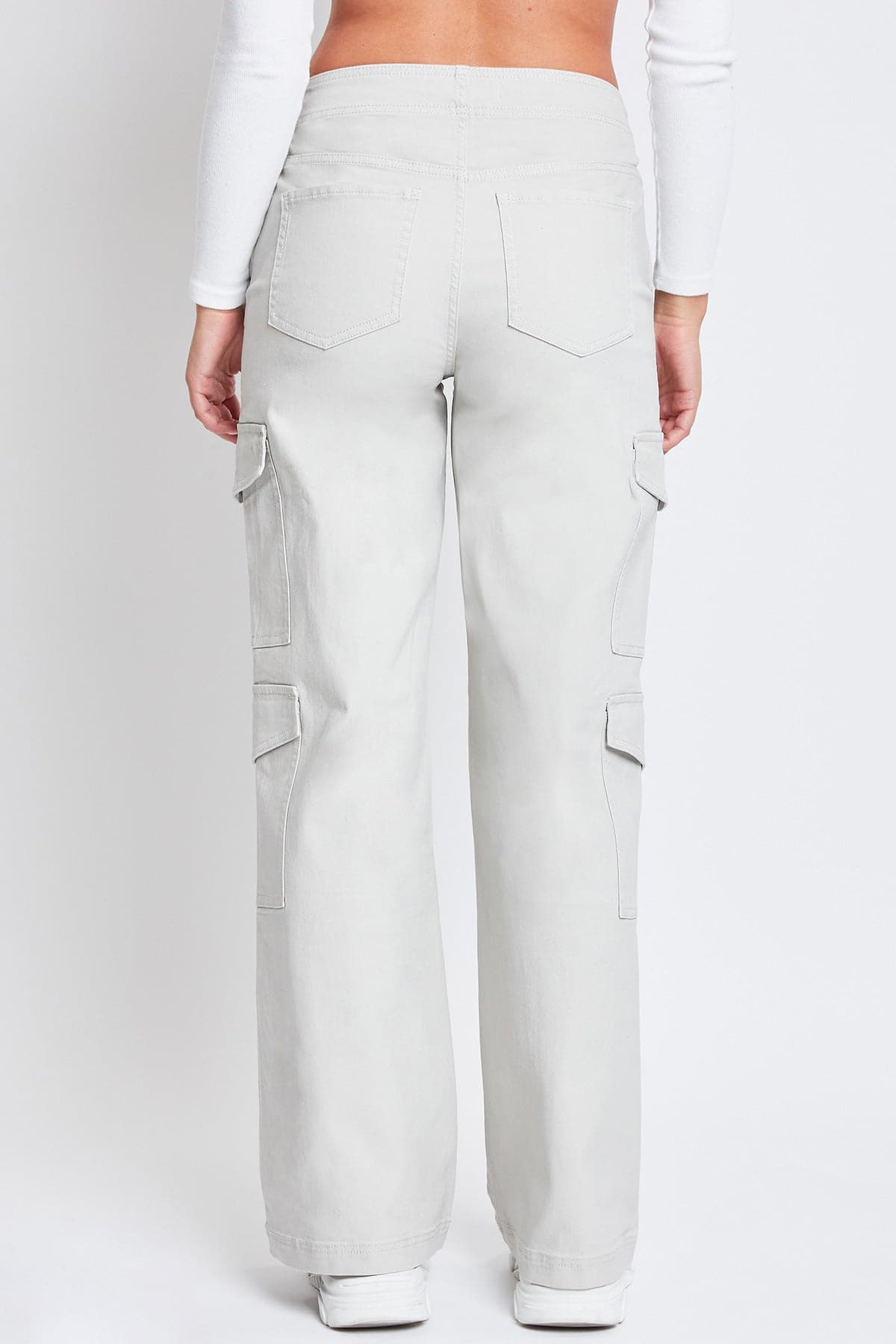 Women's High Rise Double Pocket Wide Leg Cargo Pants from YMI JEANS