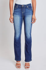 Women's Heavy Stitch Bootcut Jeans with Embroidered Pockets