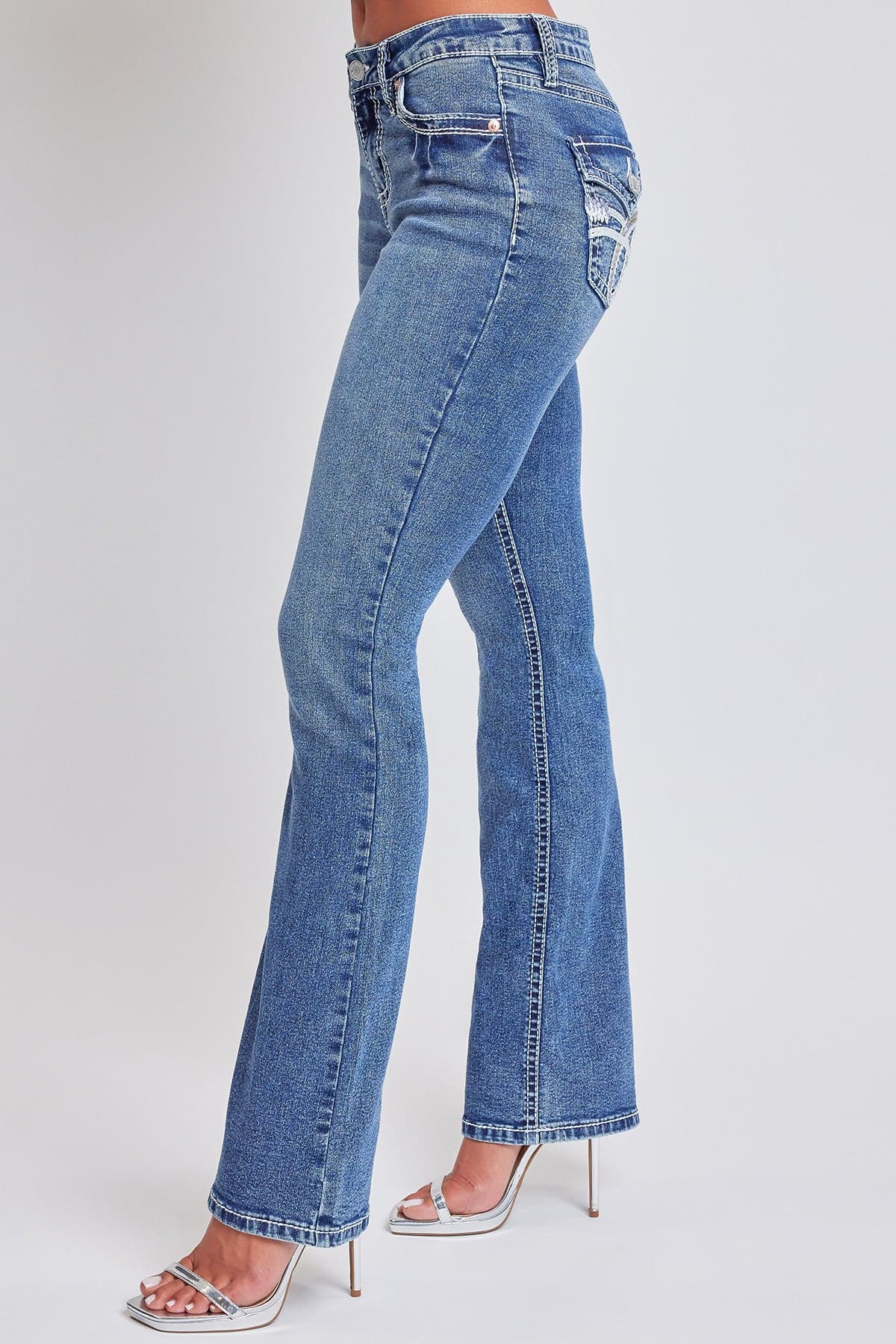 Women’s Premium Heavy Stitch Mid-Rise Bootcut Jeans From YMI JEANS
