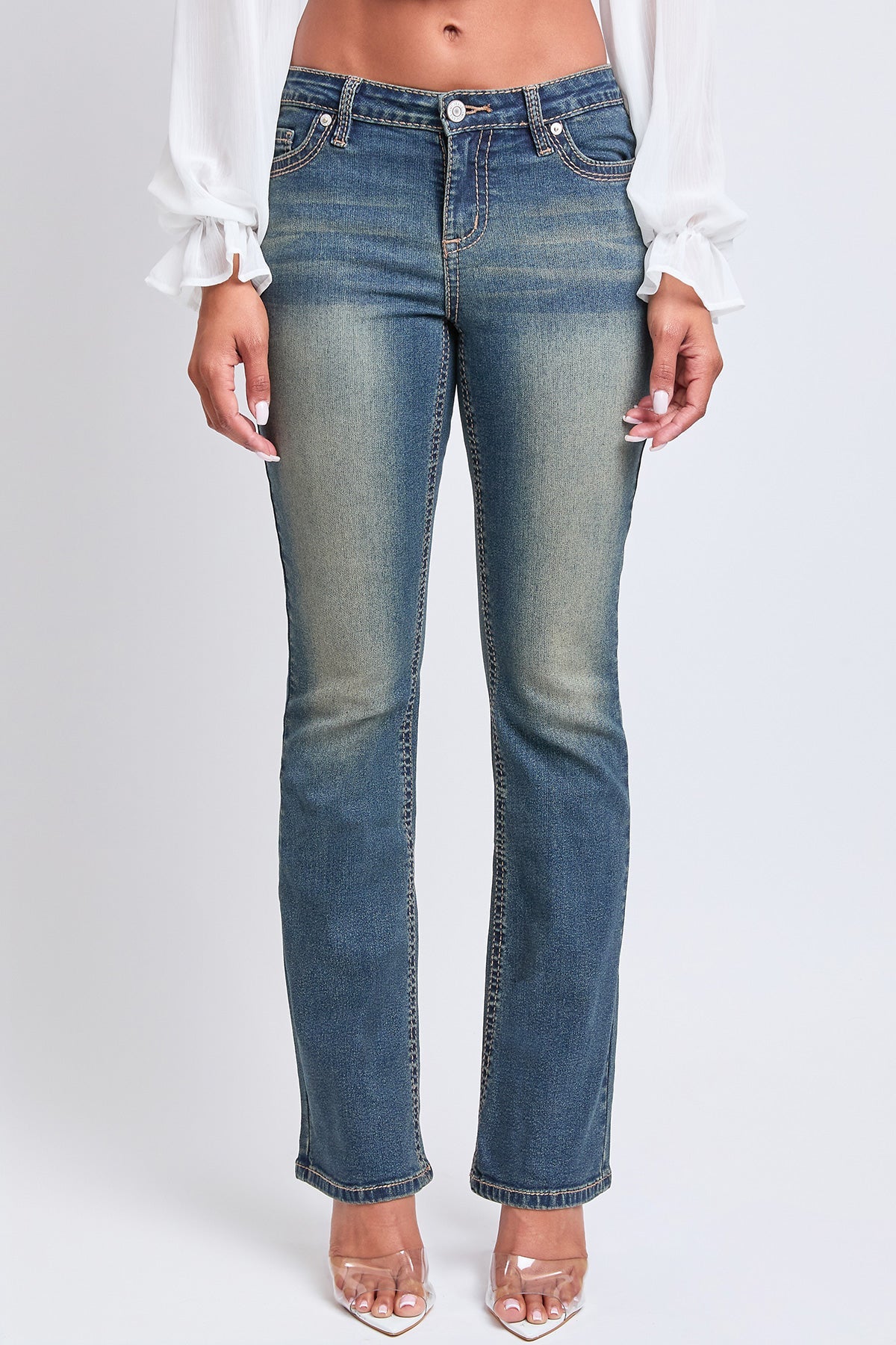 Women’s Premium Heavy Stitch Mid-Rise Bootcut Jeans From YMI JEANS