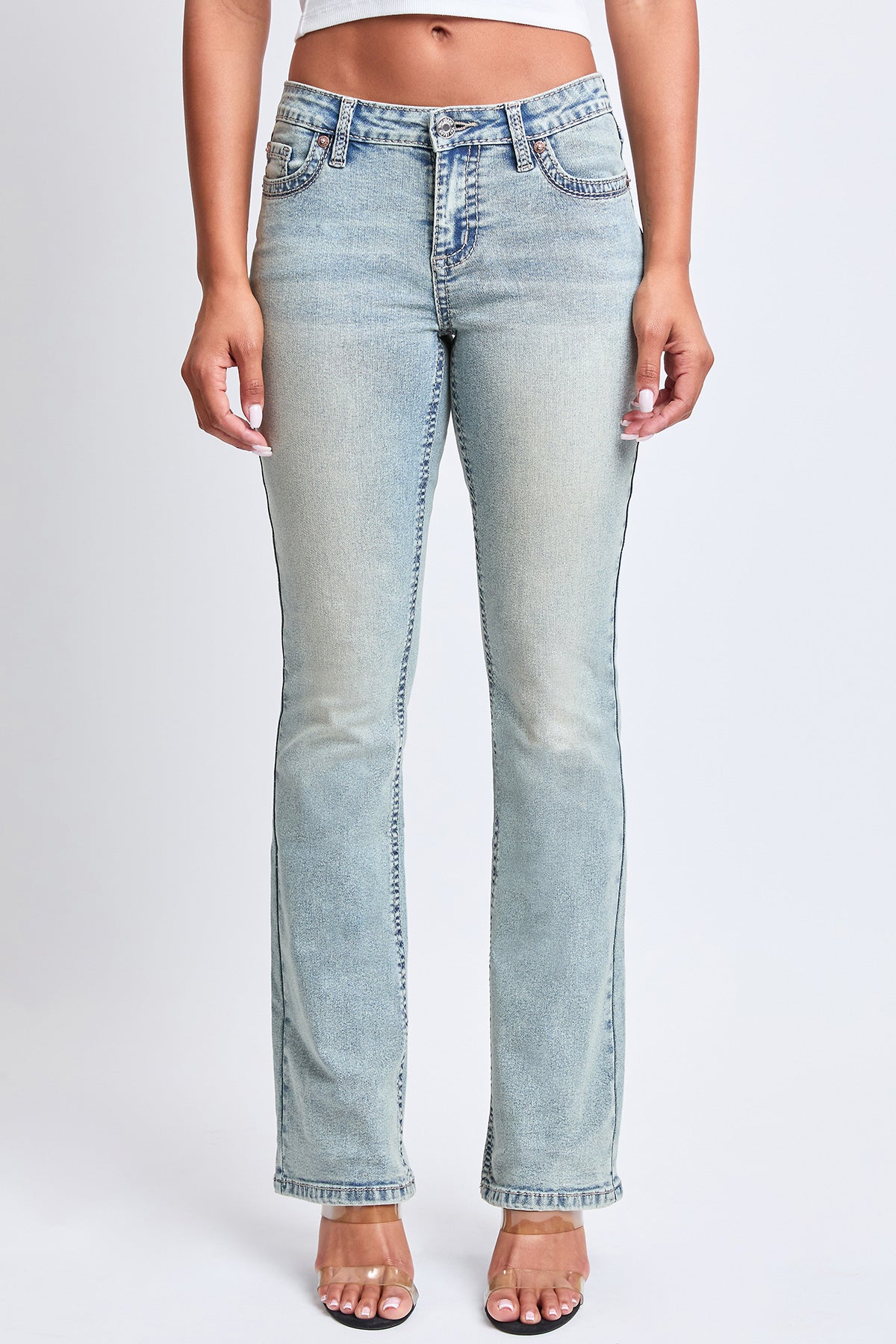 Women’s Premium Heavy Stitch Mid-Rise Bootcut Jeans From YMI JEANS