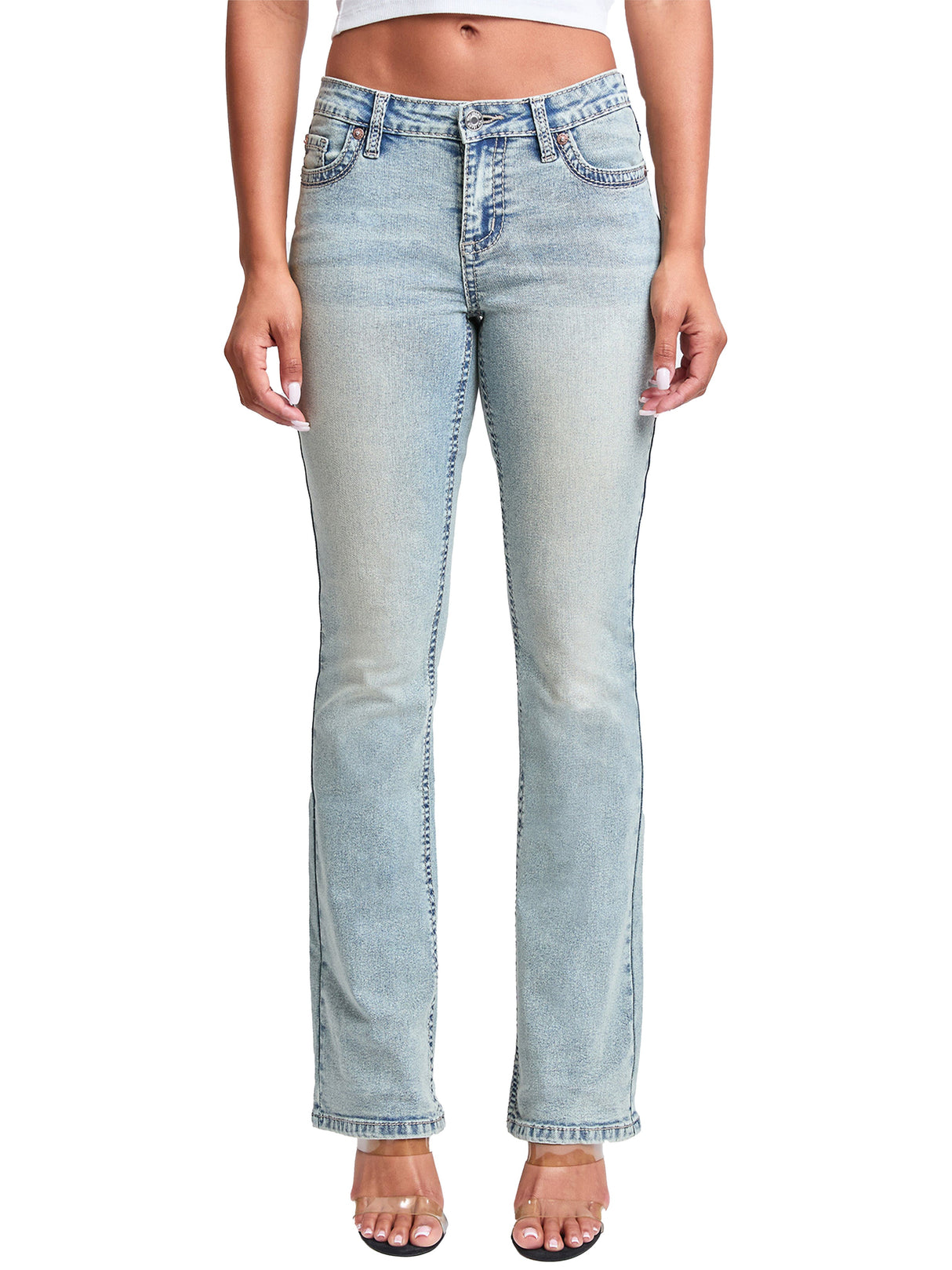 Women’s Premium Heavy Stitch Mid-Rise Bootcut Jeans From YMI JEANS