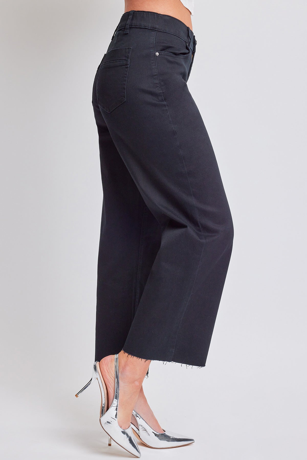 Women's High Rise Cropped Trouser Jeans Wide Leg Fit From YMI JEANS