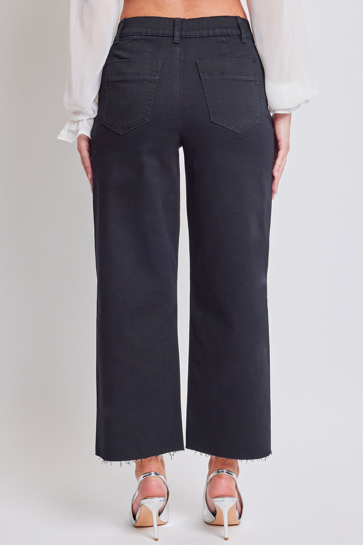 Women's High Rise Cropped Trouser Jeans Wide Leg Fit From YMI JEANS
