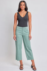 Women's High Rise Cropped Trouser Jeans Wide Leg Fit From YMI JEANS