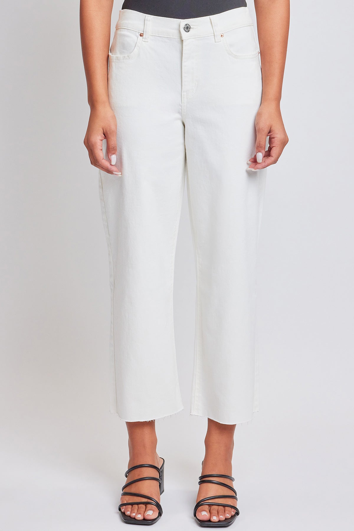 Women's High Rise Cropped Trouser Jeans Wide Leg Fit From YMI JEANS