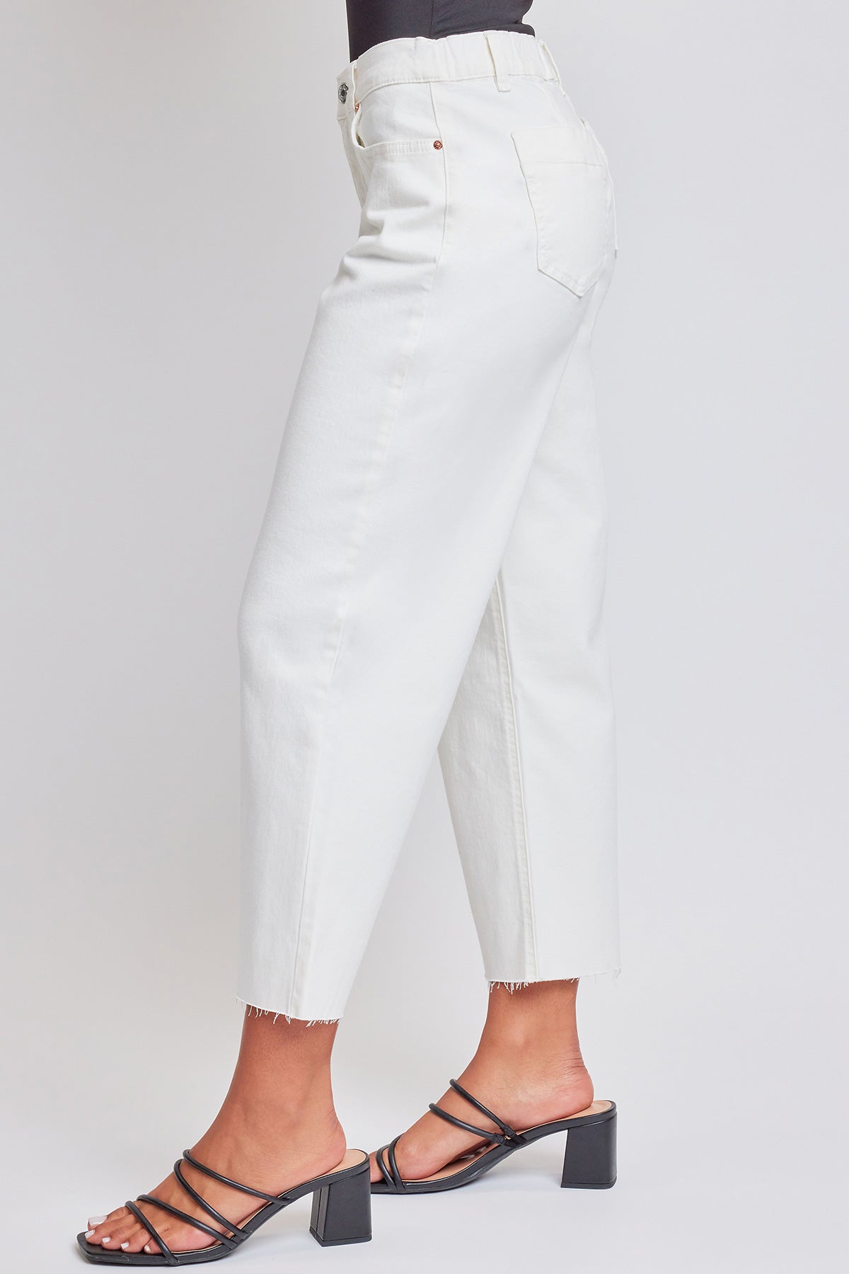 Women's High Rise Cropped Trouser Jeans Wide Leg Fit From YMI JEANS