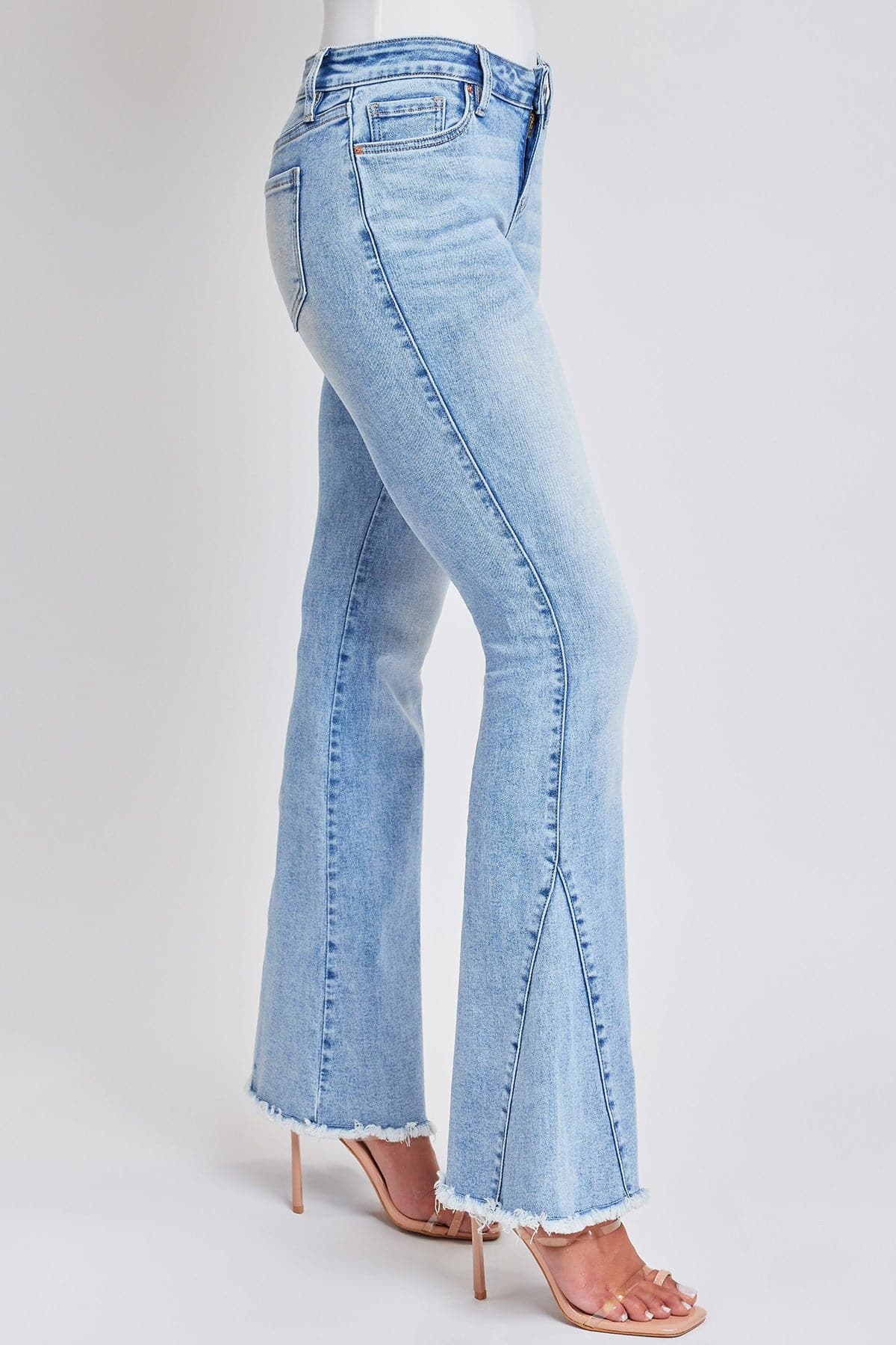 Women's Low Rise Fray Hem Flare Jeans From YMI JEANS