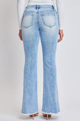Women's Low Rise Fray Hem Flare Jeans From YMI JEANS