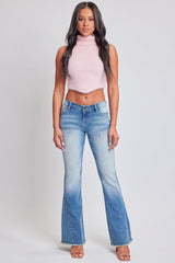 Women's Low Rise Fray Hem Flare Jeans From YMI JEANS