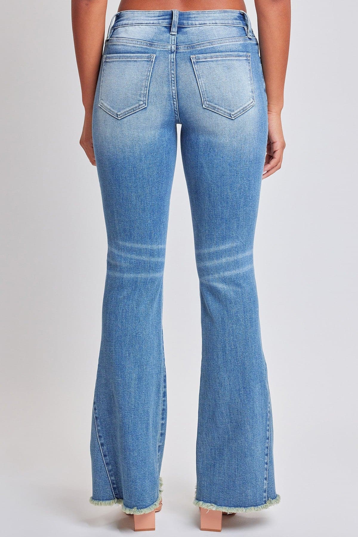 Women's Low Rise Fray Hem Flare Jeans From YMI JEANS