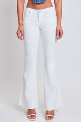 Women's Low Rise Fray Hem Flare Jeans From YMI JEANS
