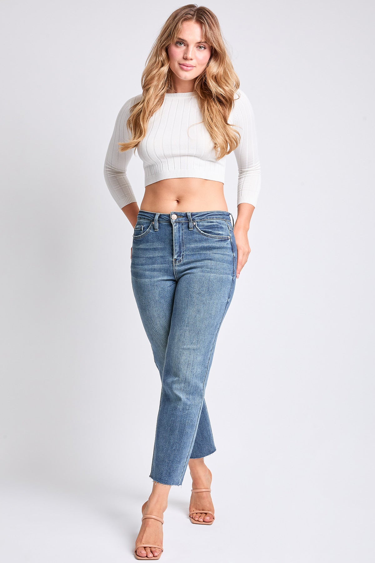 Women's Luxe Cropped Straight Leg Jeans From YMI JEANS