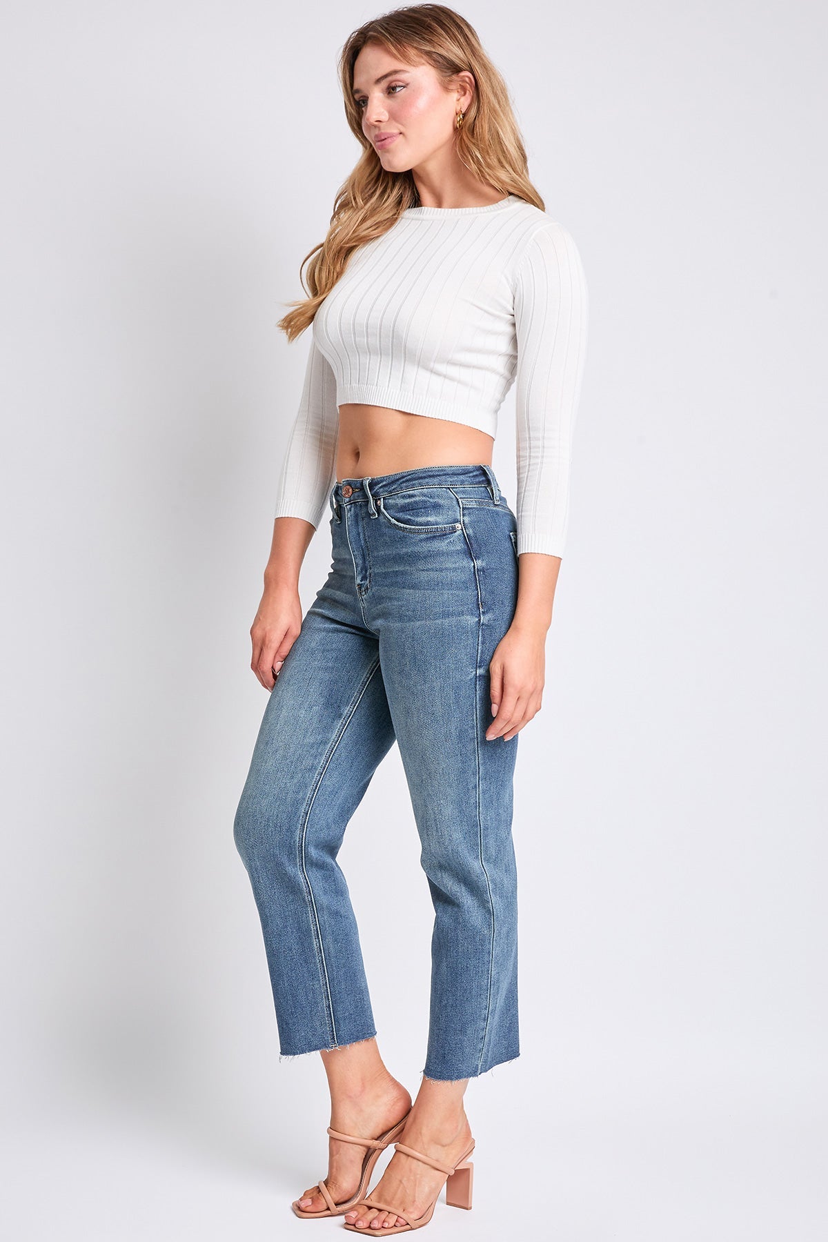 Women's Luxe Cropped Straight Leg Jeans From YMI JEANS