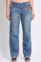 Women's Luxe Mid Rise Premium Stretch Wide Leg Jeans From YMI JEANS