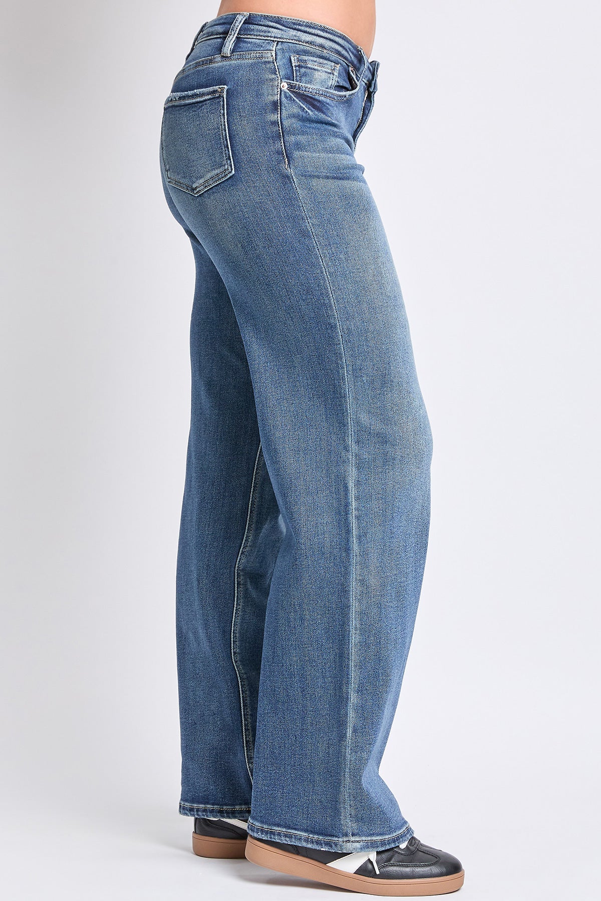 Women's Luxe Mid Rise Premium Stretch Wide Leg Jeans From YMI JEANS