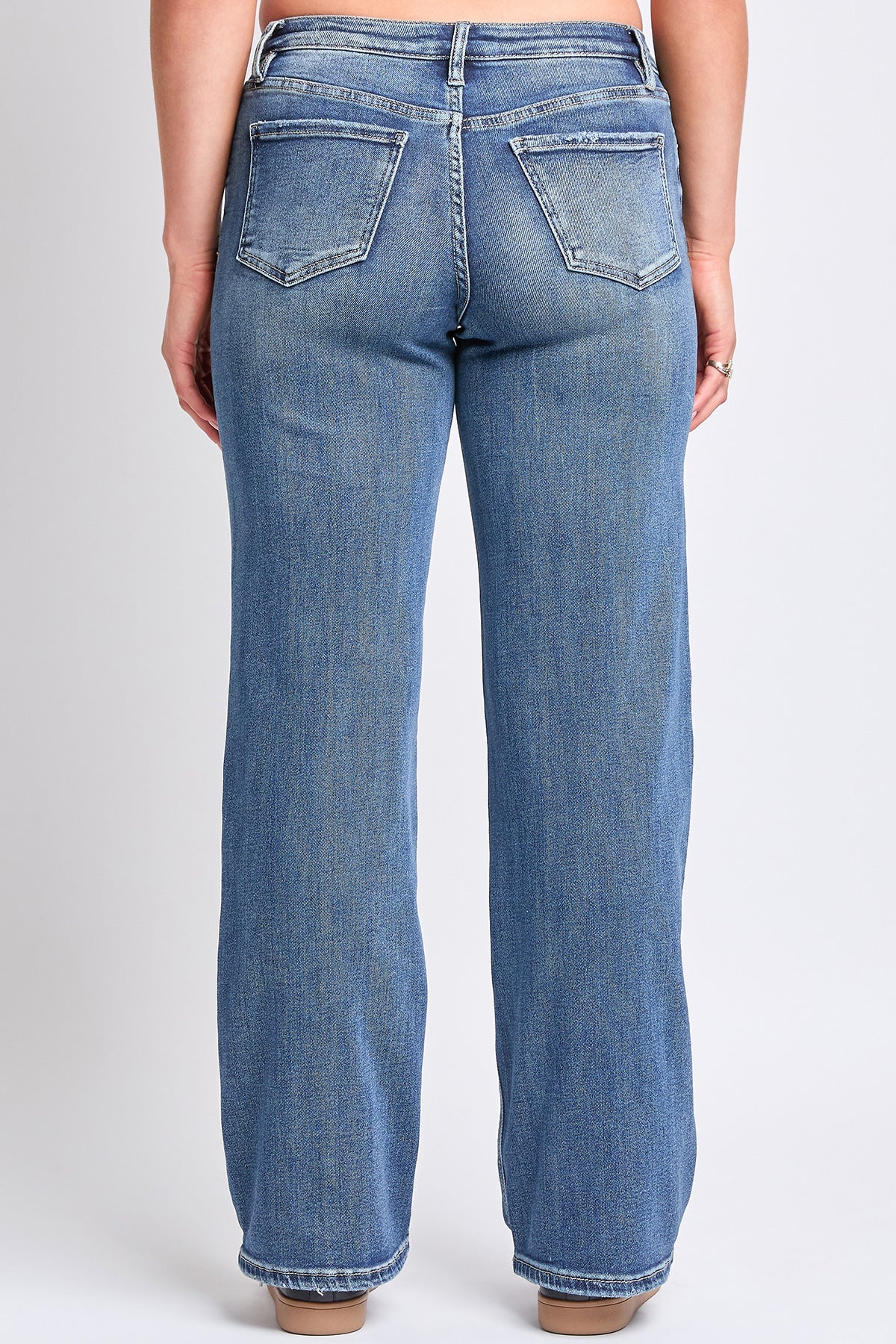 Women's Luxe Mid Rise Premium Stretch Wide Leg Jeans From YMI JEANS