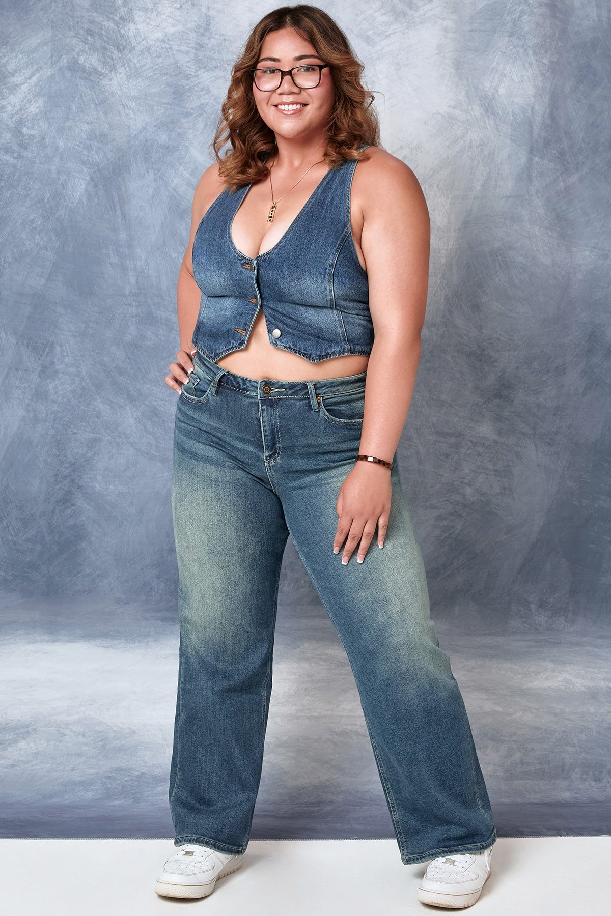 Women's Luxe Mid Rise Premium Stretch Wide Leg Jeans From YMI JEANS