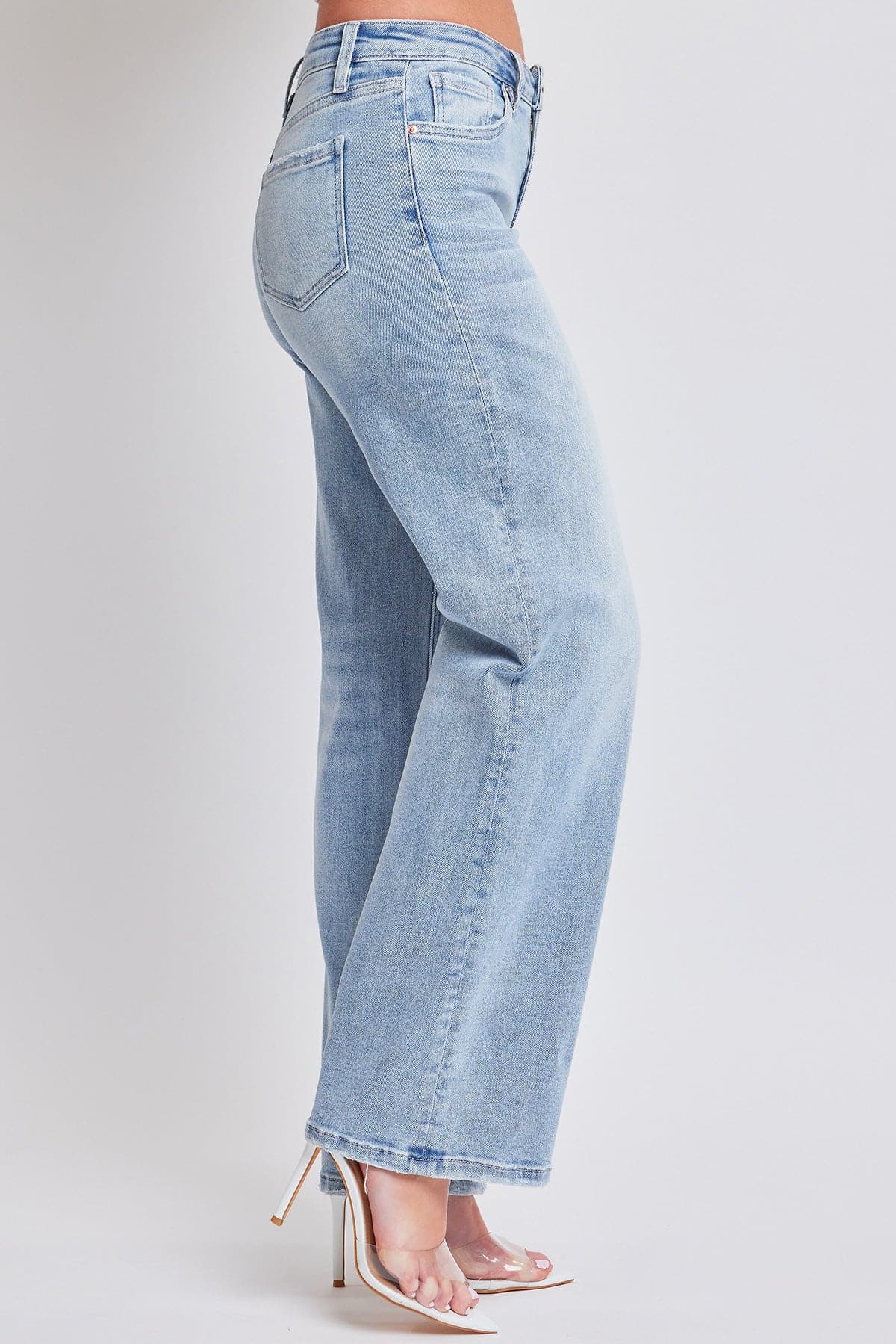 Women's Luxe Mid Rise Premium Stretch Wide Leg Jeans From YMI JEANS