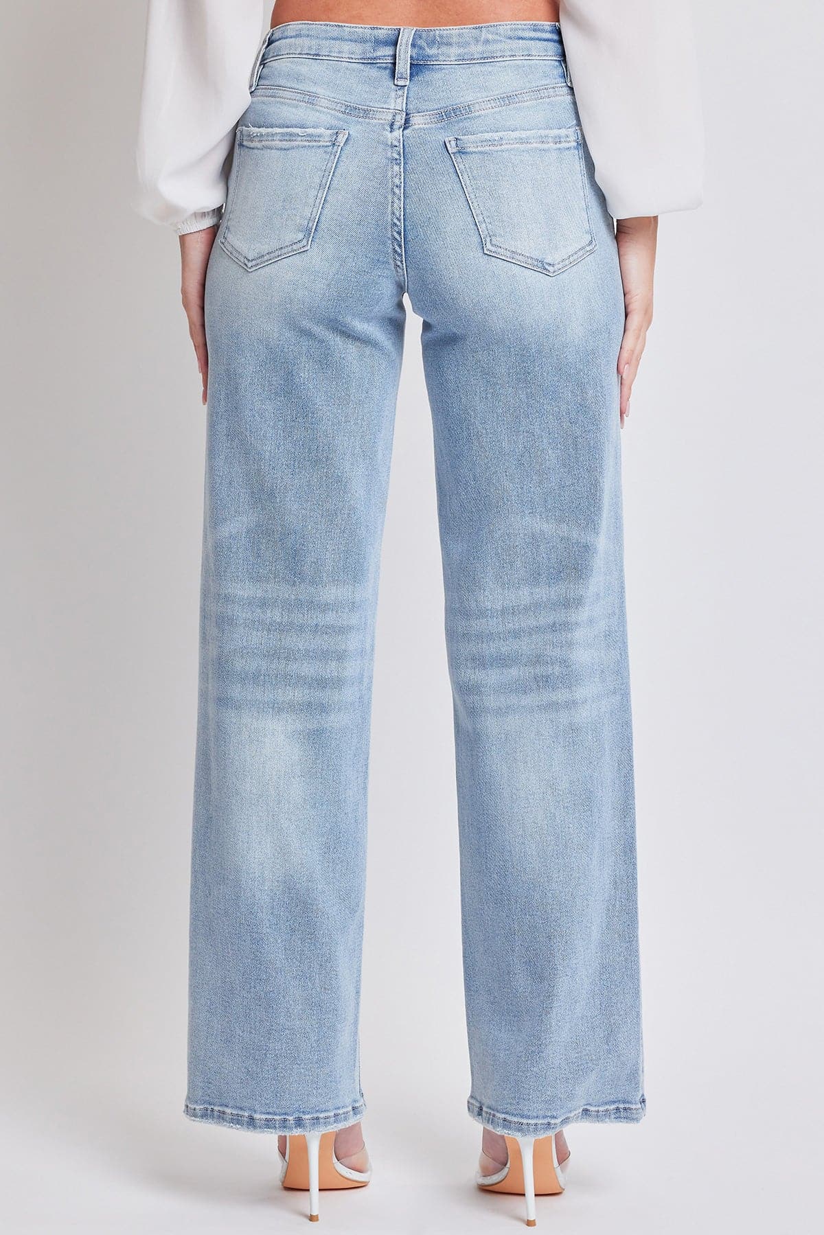 Women's Luxe Mid Rise Premium Stretch Wide Leg Jeans From YMI JEANS