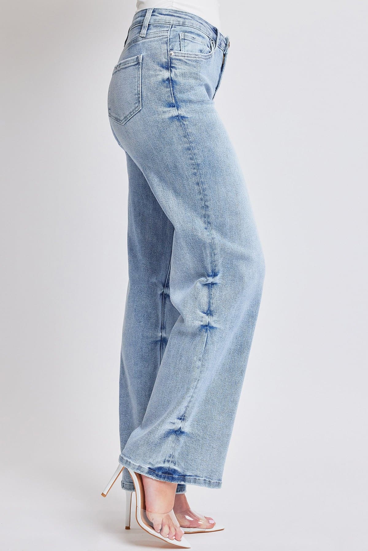 Women's Luxe Mid Rise Premium Stretch Wide Leg Jeans From YMI JEANS