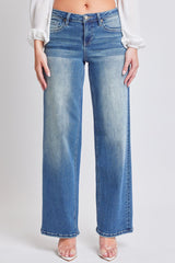 Women's Luxe Mid Rise Premium Stretch Wide Leg Jeans From YMI JEANS