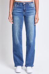 Women's Luxe Mid Rise Premium Stretch Wide Leg Jeans From YMI JEANS