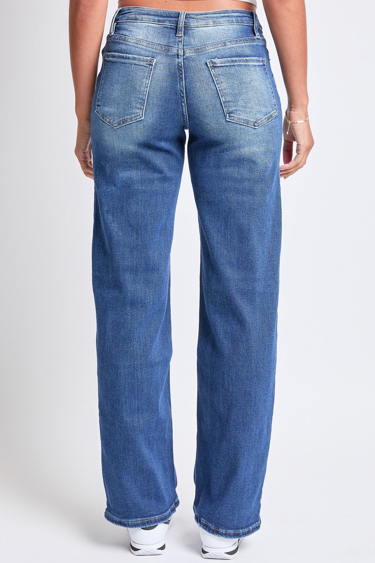 Women's Luxe Mid Rise Premium Stretch Wide Leg Jeans From YMI JEANS