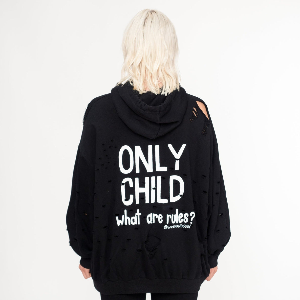 'ONE & ONLY' PAINTED HOODIE from Wren + Glory