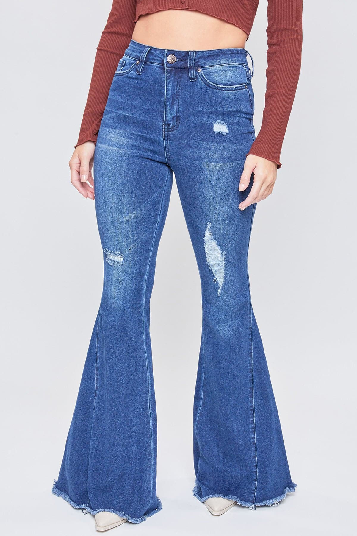 Women's Gigi  Extreme Fit & Flare Jeans-Distressed From YMI JEANS