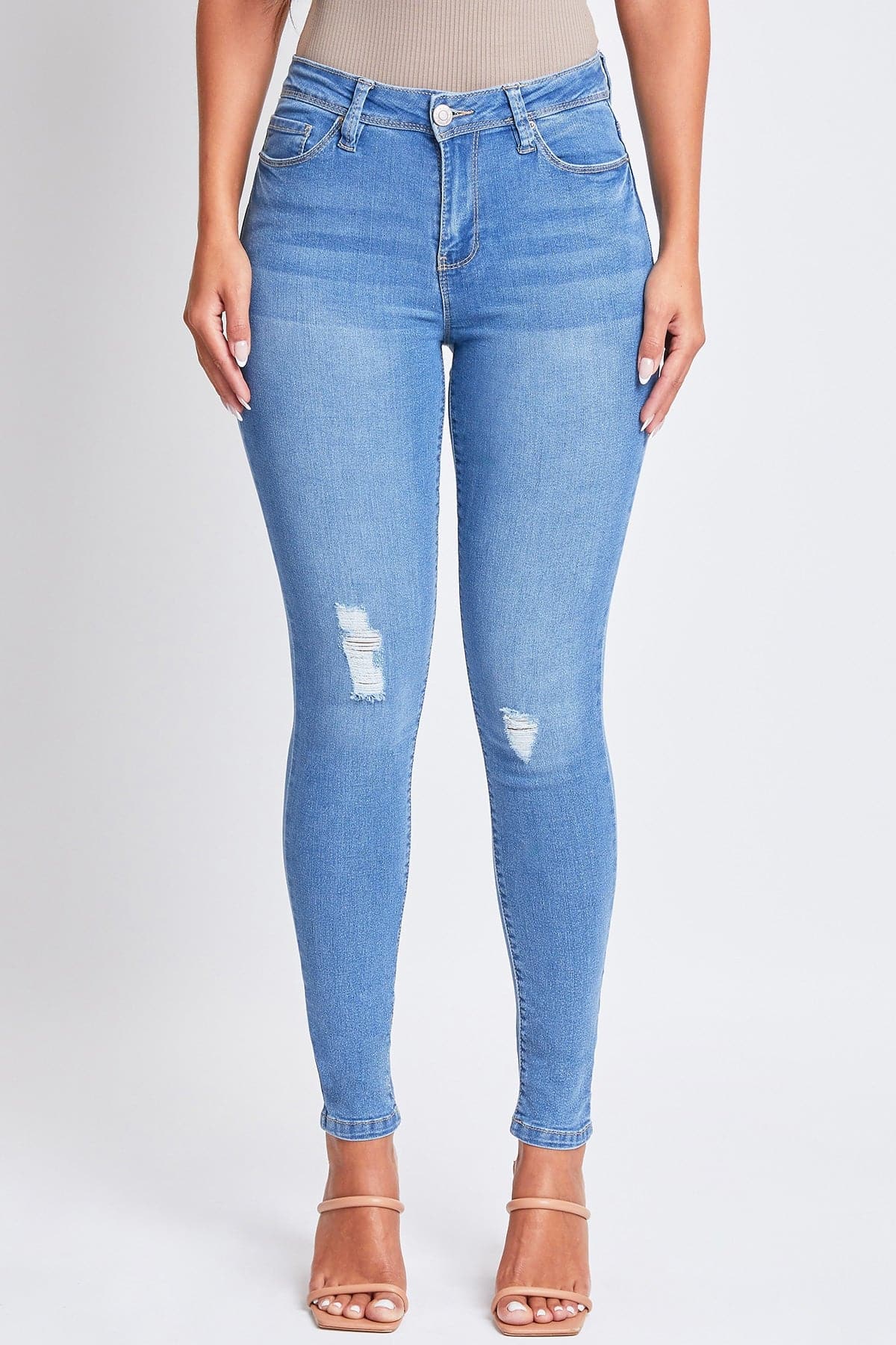 Women's Essential Sustainable Distressed Skinny Jeans from YMI JEANS