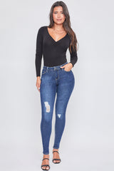 Women's Essential Sustainable Distressed Skinny Jeans from YMI JEANS