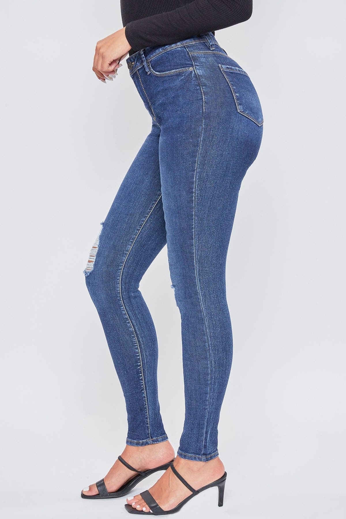 Women's Essential Sustainable Distressed Skinny Jeans from YMI JEANS