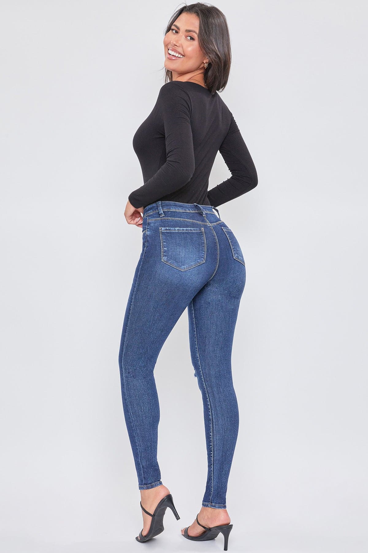 Women's Essential Sustainable Distressed Skinny Jeans from YMI JEANS