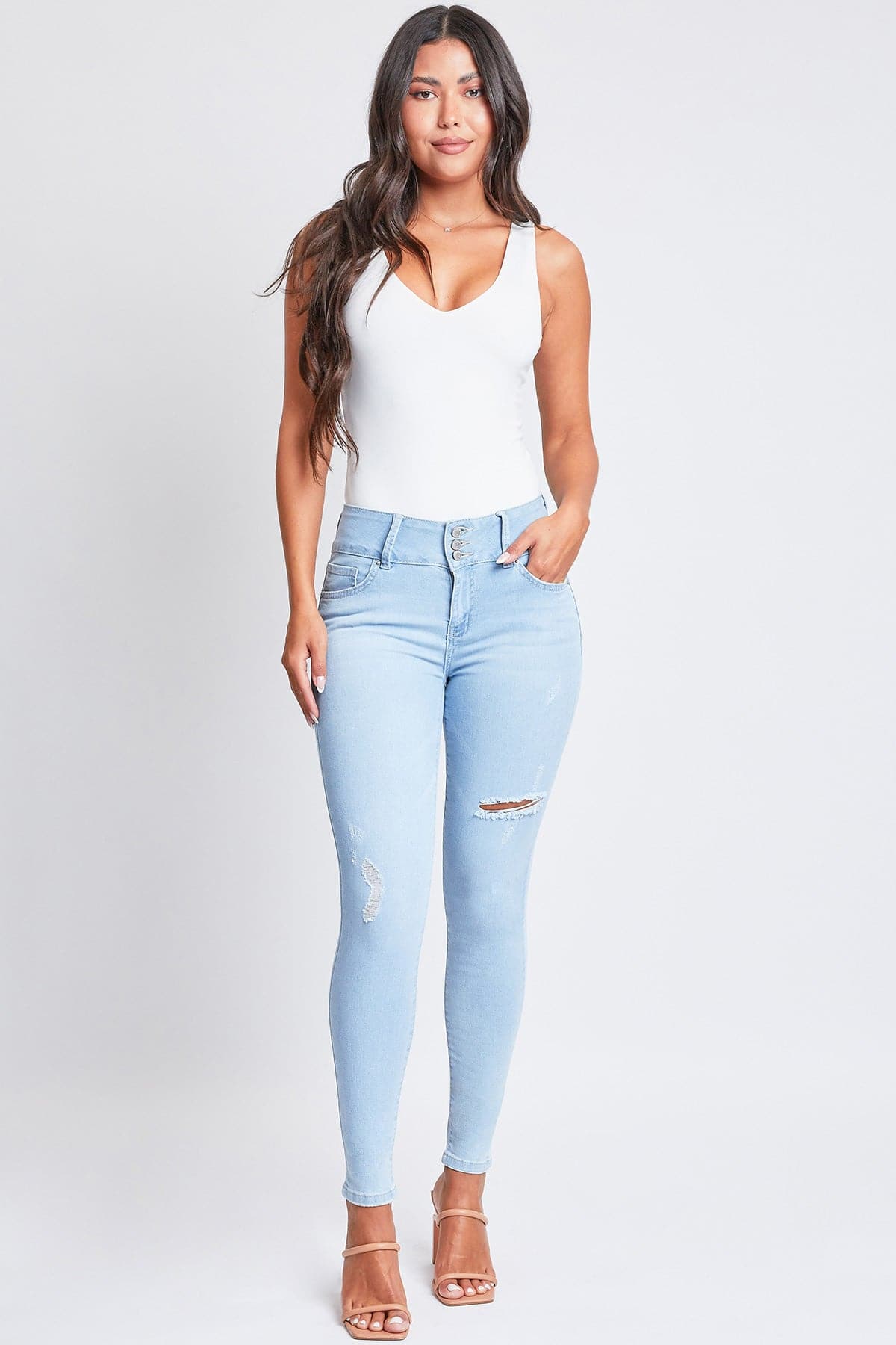 Women's Sustainable Essential Distressed Skinny Jean From YMI JEANS