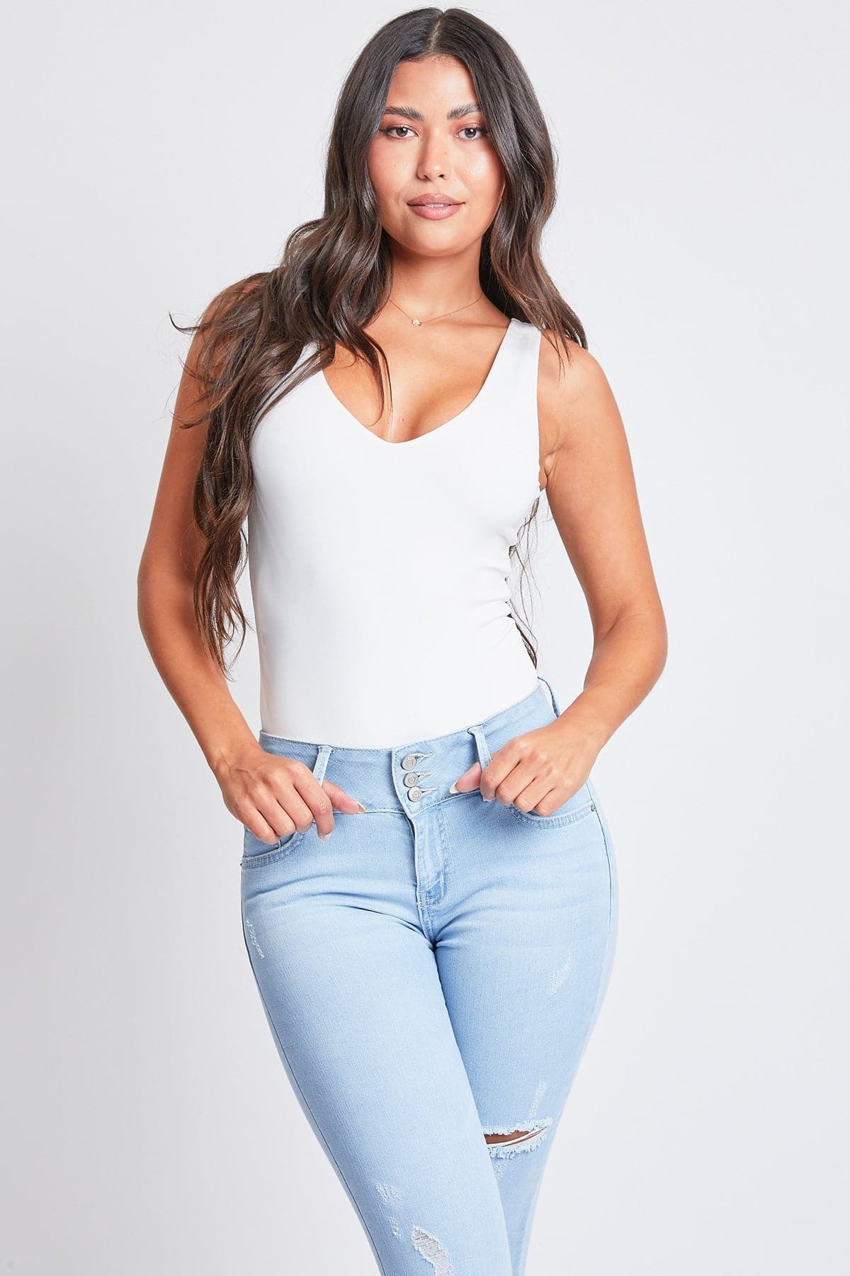Women's Sustainable Essential Distressed Skinny Jean From YMI JEANS