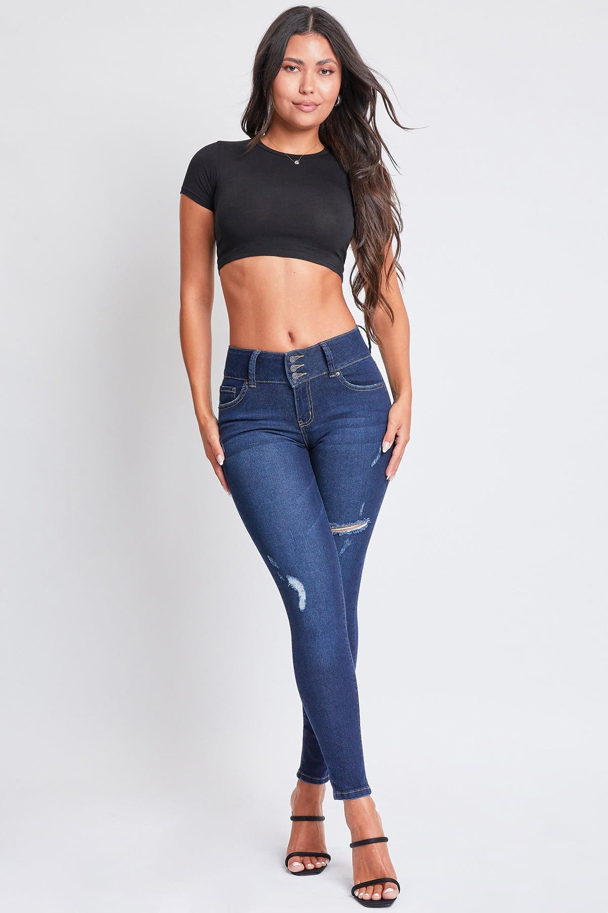 Women's Sustainable Essential Distressed Skinny Jean From YMI JEANS