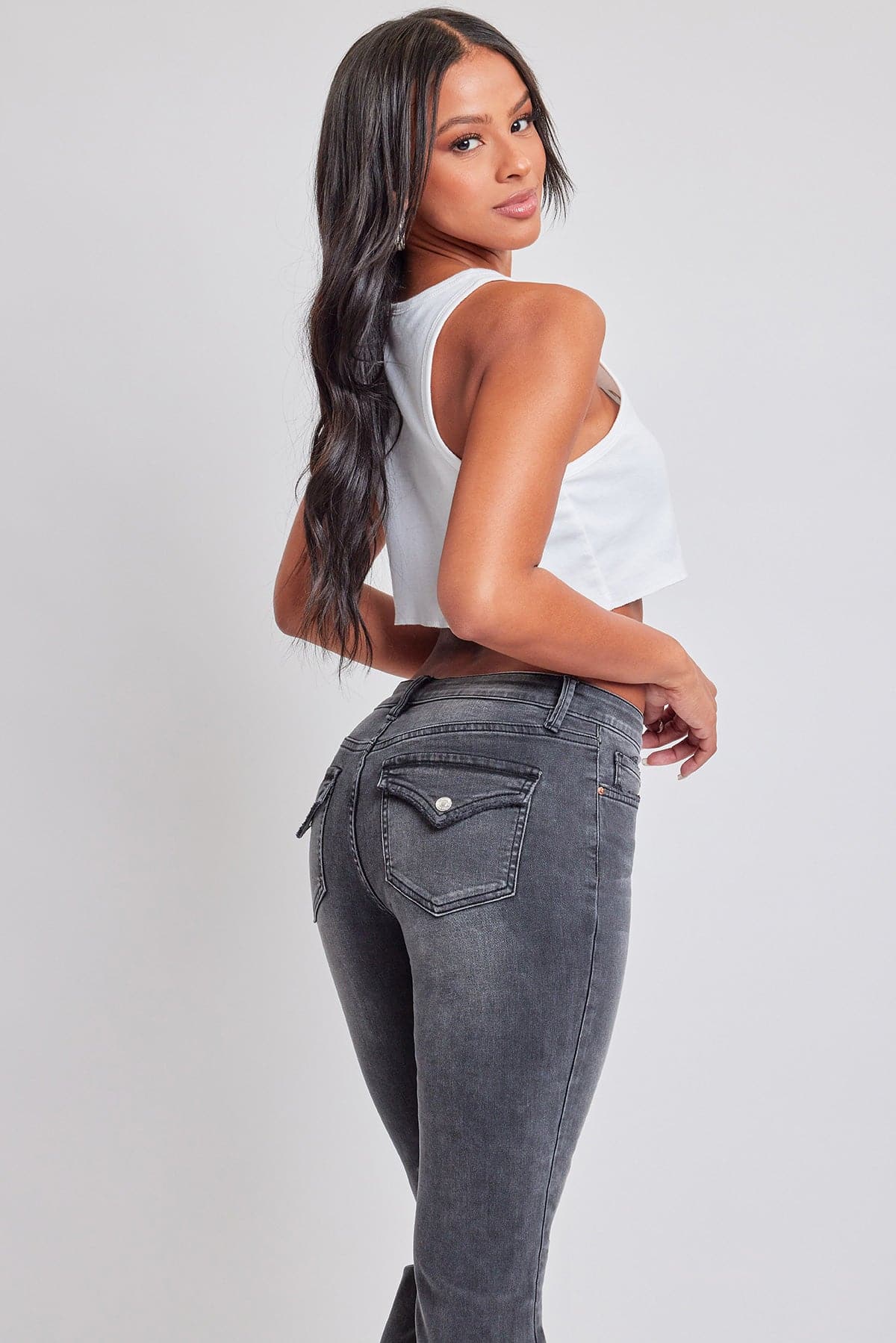 Women's Bootcut Jeans with Flap Pockets From YMI JEANS