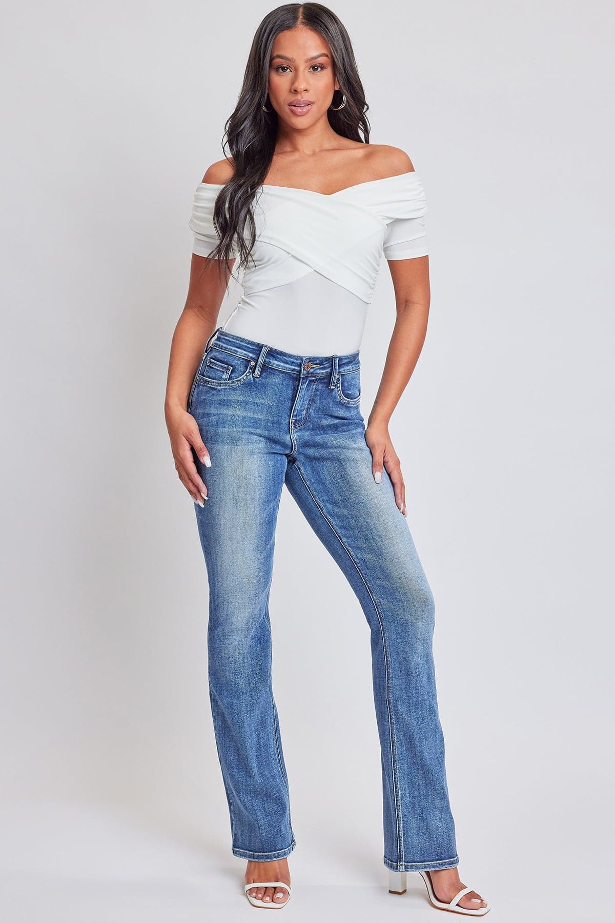 Women's Bootcut Jeans with Flap Pockets From YMI JEANS