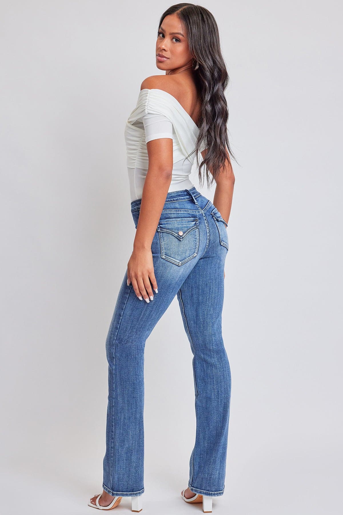 Women's Bootcut Jeans with Flap Pockets From YMI JEANS