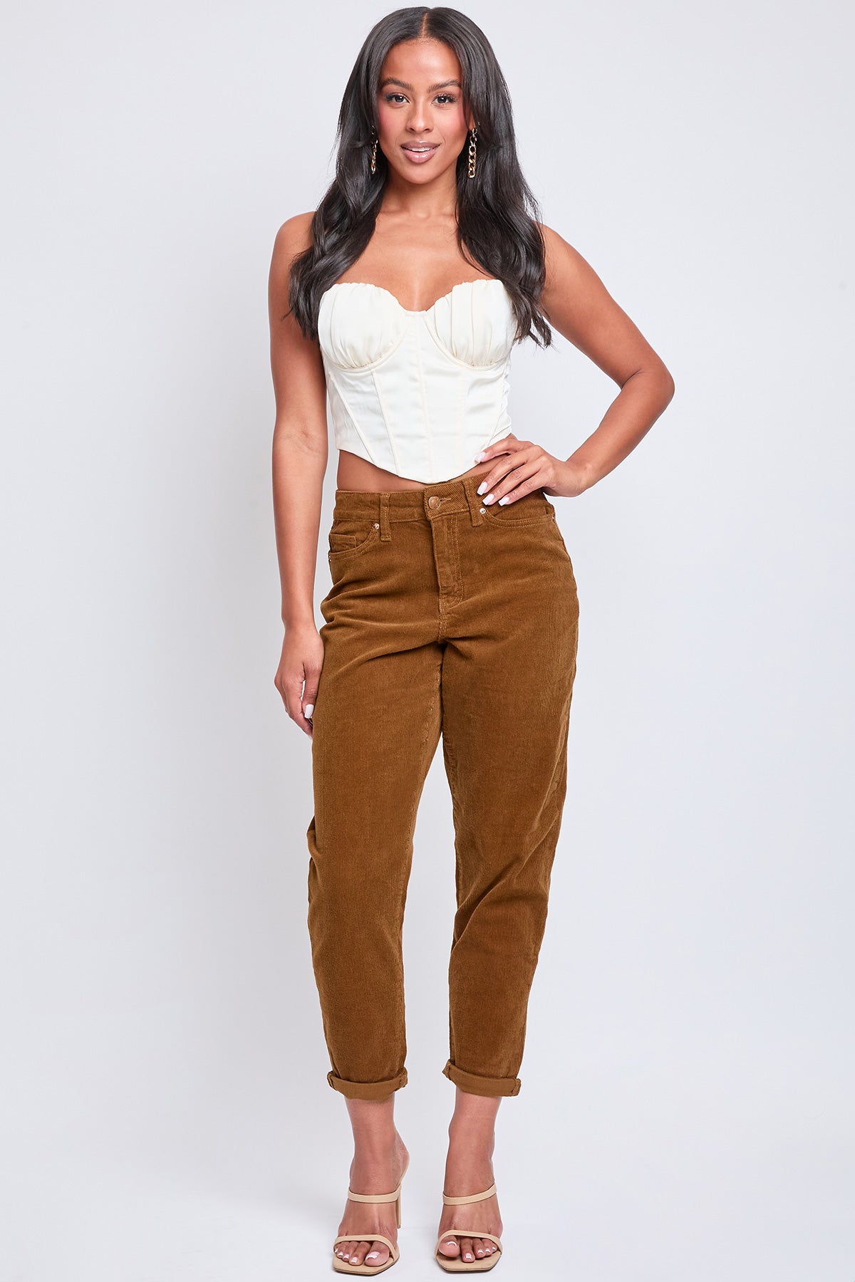 Women's Corduroy Mom Fit Pants From YMI JEANS