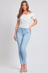 Women's Sustainable WannaBettaButt 3 Button Skinny Jeans From YMI JEANS