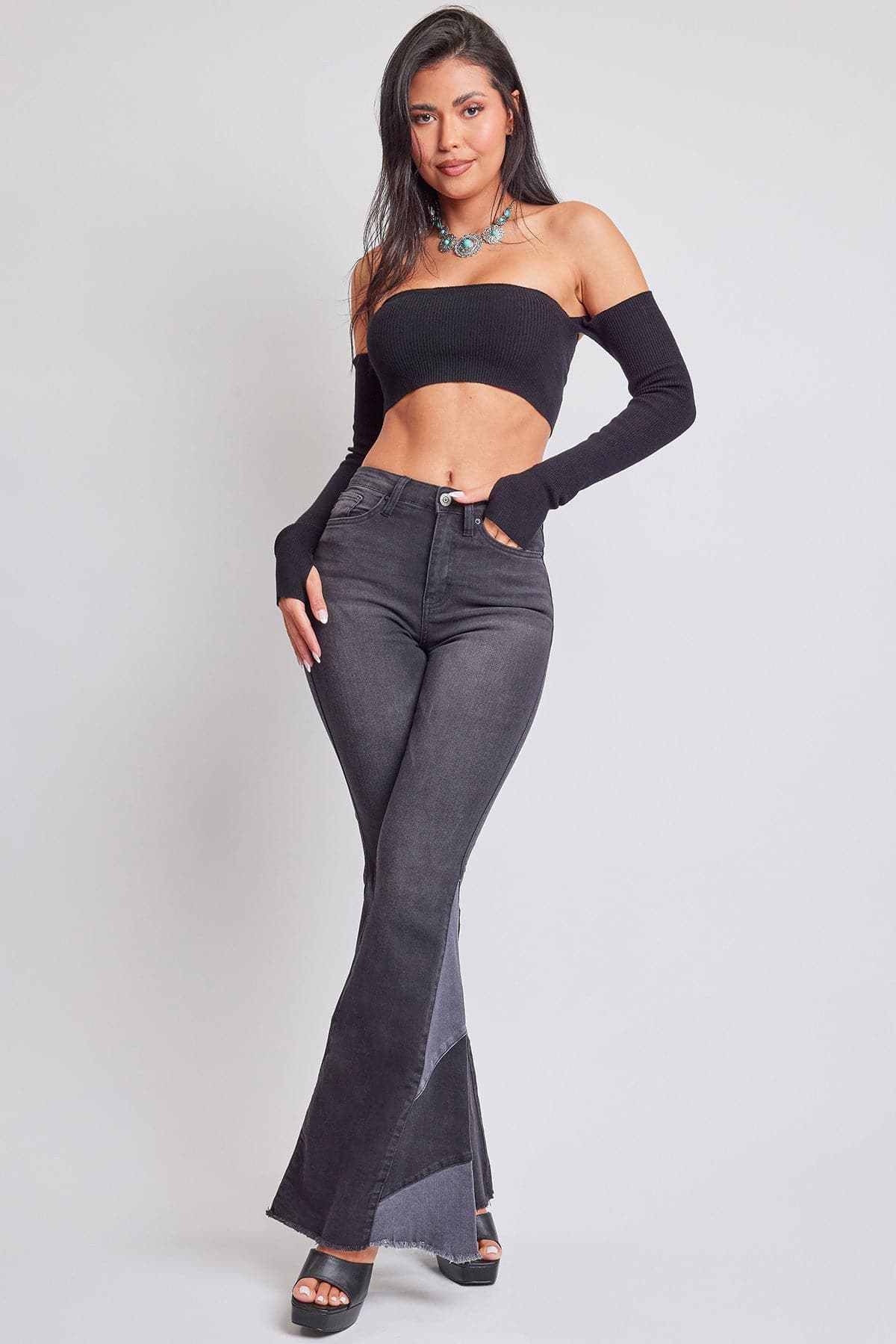 Women's Sustainable Block Panel Flare Jeans